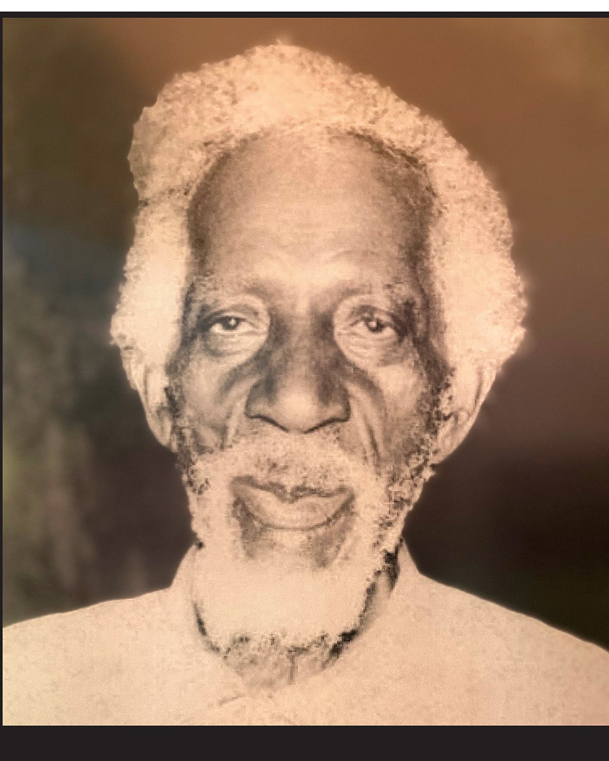 Portrait of Sylvester Magee as an elderly man with white hair and beard